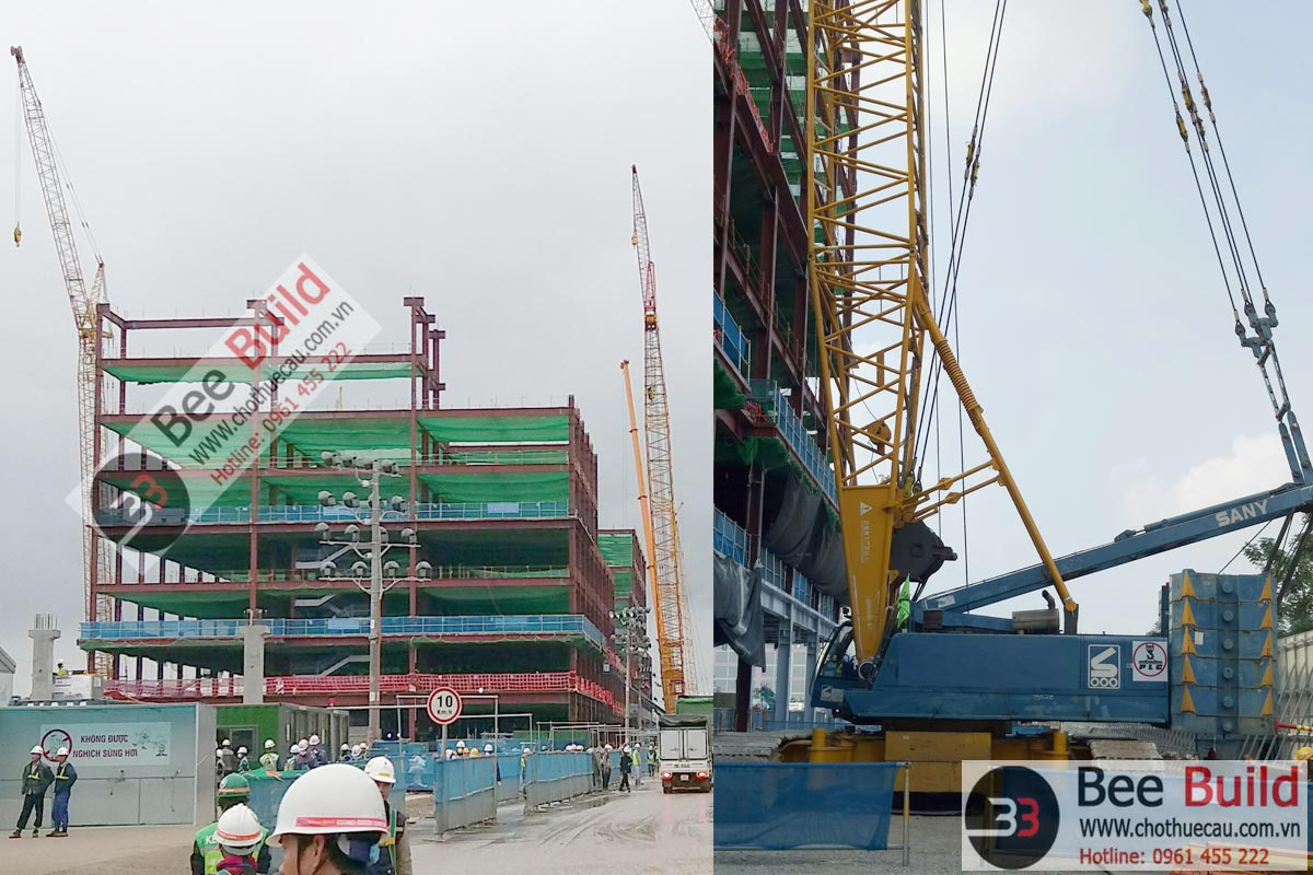 Cho thuê cẩu xích 200 tấn tại Nhà máy V3 Samsung Bắc Ninh